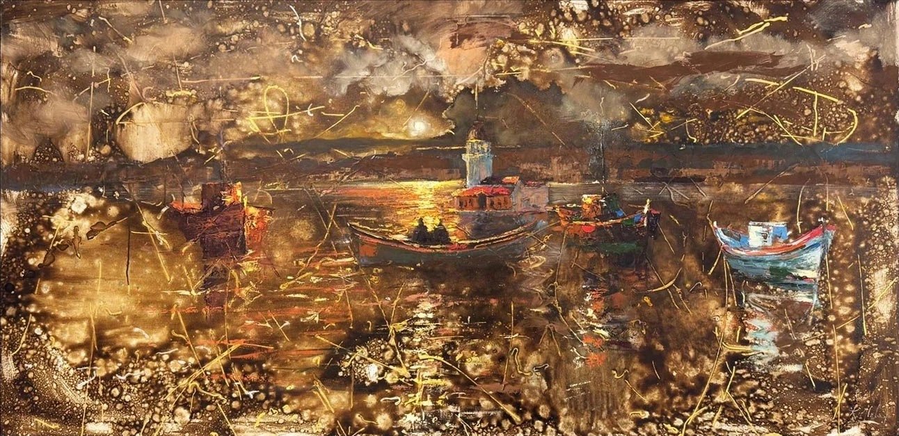 Salacakta Balıkçılar Yağlı Boya Tablosu