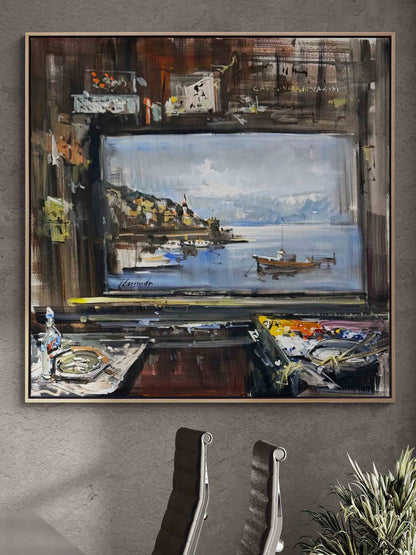 Sanatın İçinde Yağlı Boya Tablosu