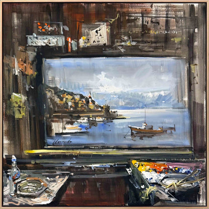 Sanatın İçinde Yağlı Boya Tablosu