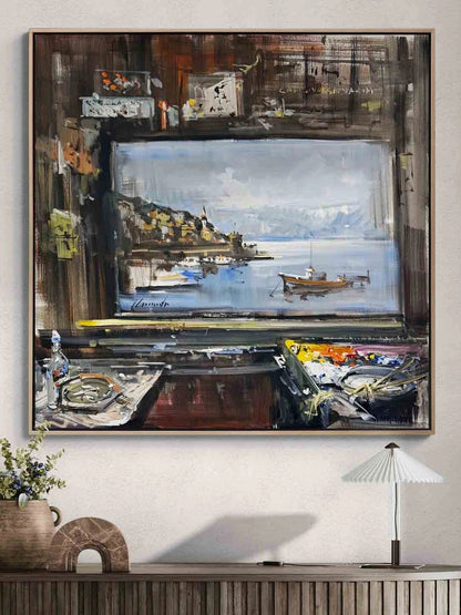 Sanatın İçinde Yağlı Boya Tablosu