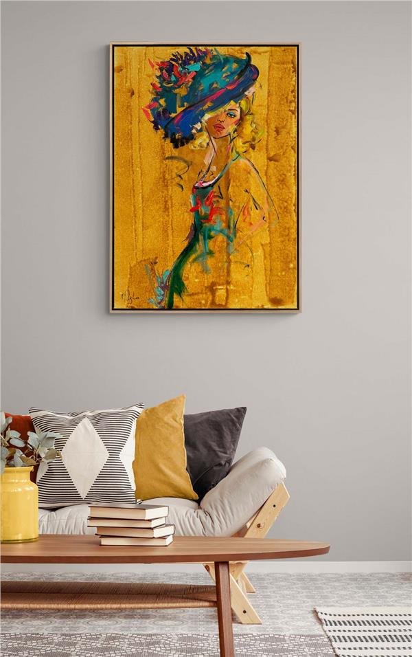 Şapkalı Kız Yağlı Boya Tablosu