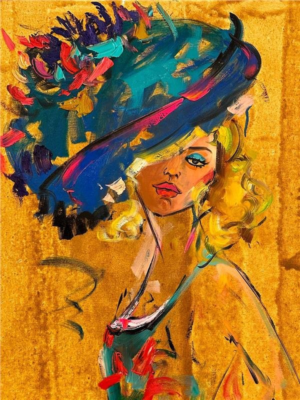 Şapkalı Kız Yağlı Boya Tablosu