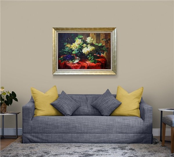 Sarı Güller Yağlı Boya Tablosu