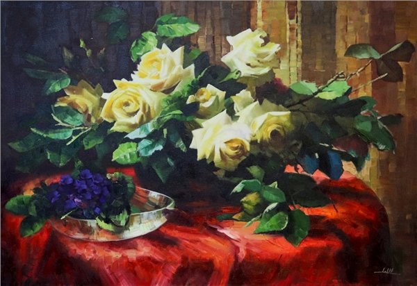 Sarı Güller Yağlı Boya Tablosu