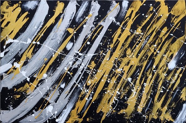 Siyah Soyutluğun Simgesi Yağlı Boya Tablosu