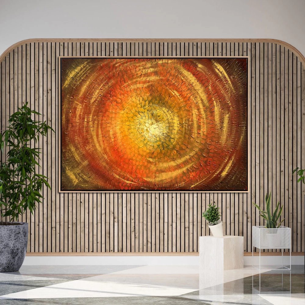 Sarı Yansımalar Siparişe Özel Soyut Yağlı Boya Tablo