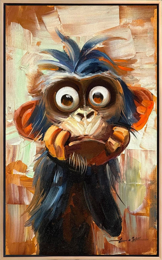 Şaşkın Maymun Yağlı Boya Tablosu