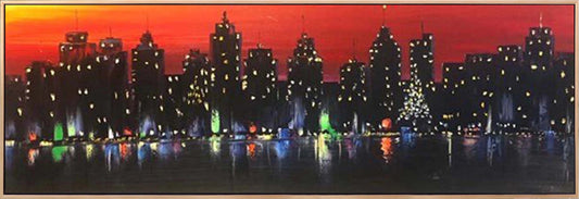 Şehrin Işıkları Yağlı Boya Tablosu
