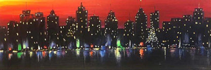 Şehrin Işıkları Yağlı Boya Tablosu