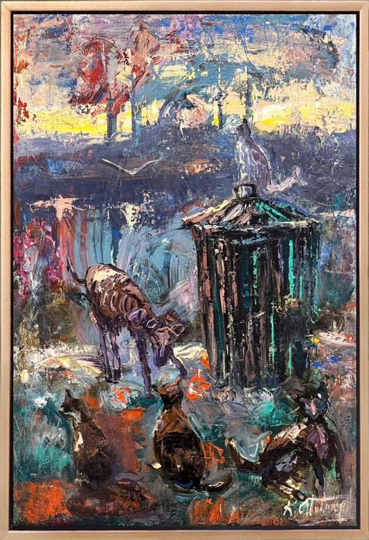 Şehrin Sessiz Tanıkları Yağlı Boya Tablosu