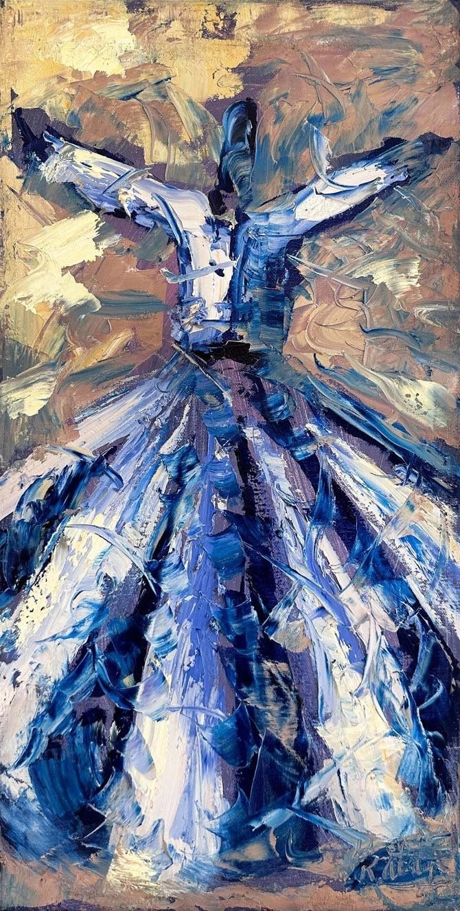 Semada Işığa Yolculuk Yağlı Boya Tablosu