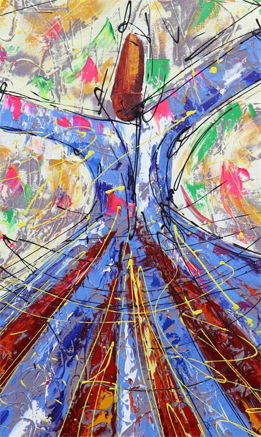 Semazenlerin İç Dünyası Yağlı Boya Tablosu