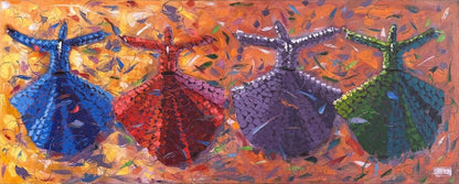 Semazenlerle Zaman Yağlı Boya Tablosu