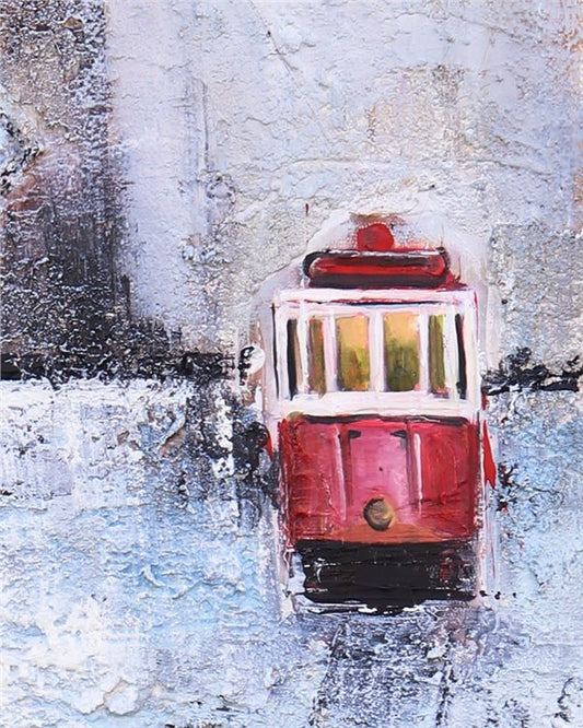 Şemsiyenin Altında İstiklal Yağlı Boya Tablosu