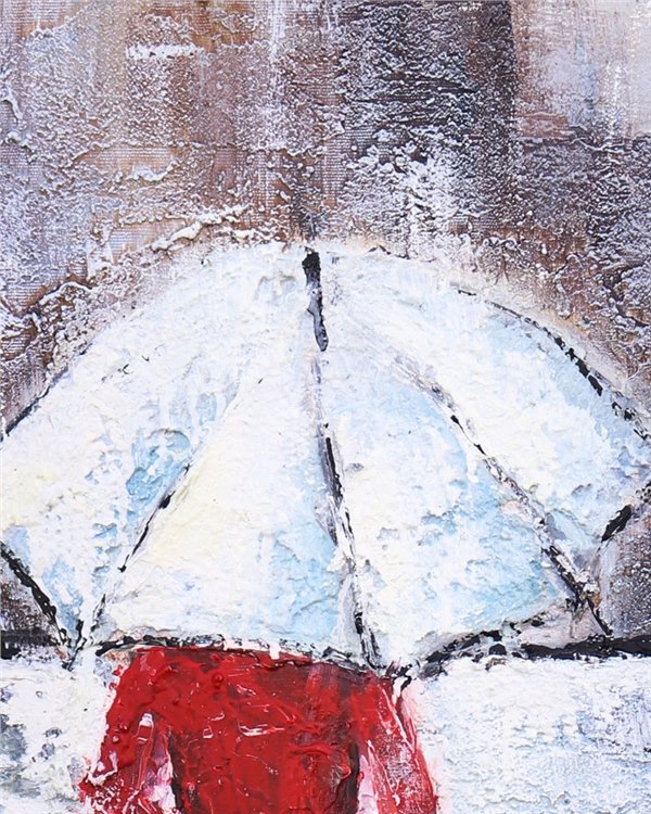 Şemsiyenin Altında İstiklal Yağlı Boya Tablosu