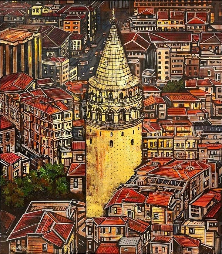 Semt Galata Yağlı Boya Tablosu