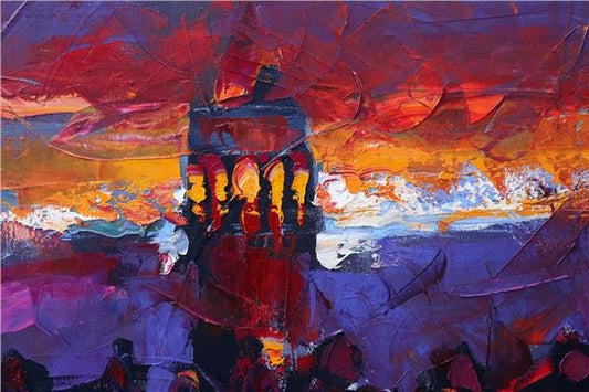 İstanbul Günbatımı Senfonisi Yağlı Boya Tablosu