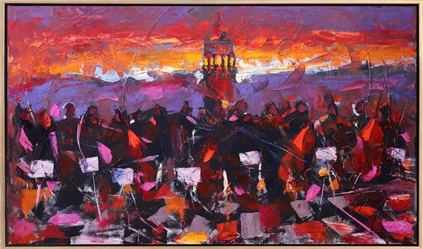 İstanbul Günbatımı Senfonisi Yağlı Boya Tablosu