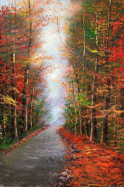 Sessiz Orman Yolu Yağlı Boya Tablosu