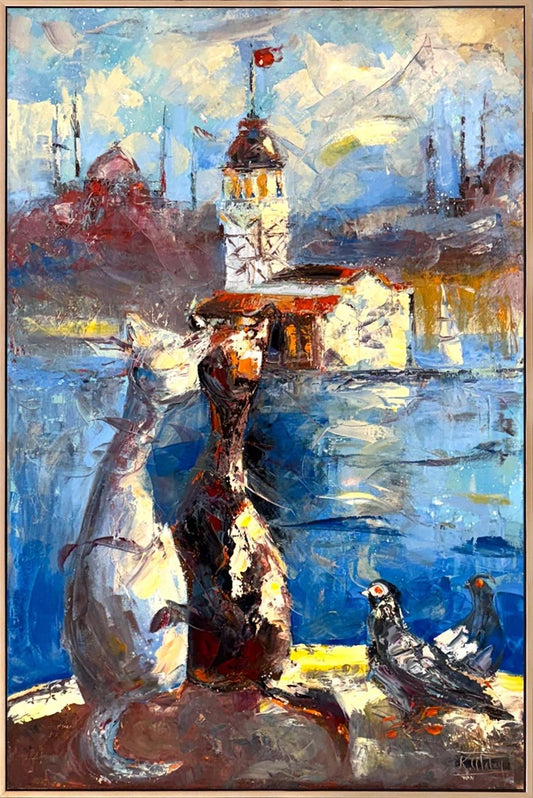 Sevgili Kediler Yağlı Boya Tablosu