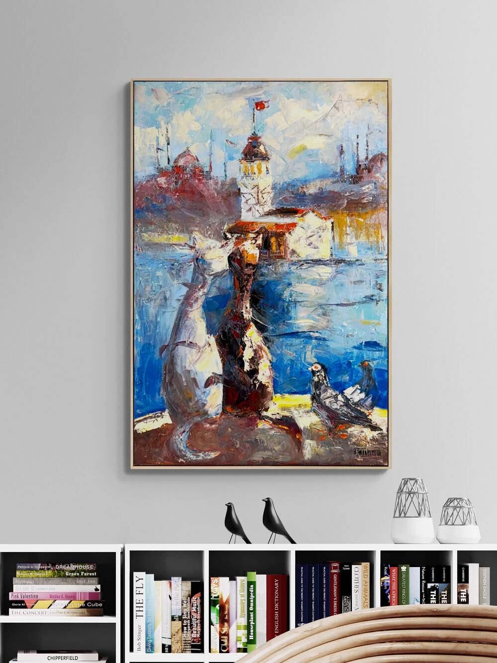 Sevgili Kediler Yağlı Boya Tablosu