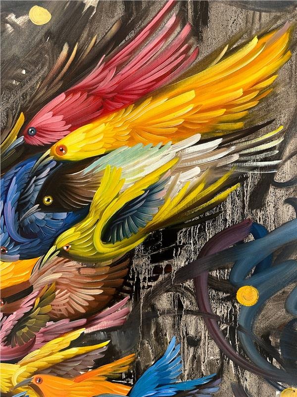 Simurg - Anka Kuşu Yağlı Boya Tablosu