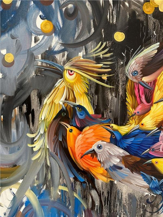 Simurg - Anka Kuşu Yağlı Boya Tablosu