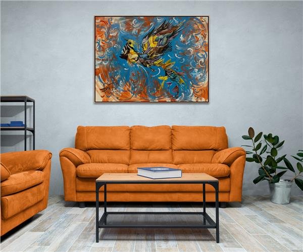 Simurg Efsanesi Yağlı Boya Tablosu