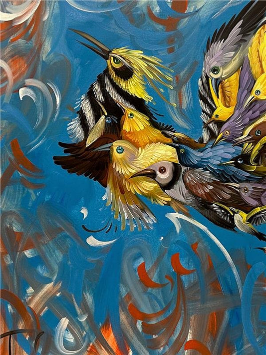 Simurg Efsanesi Yağlı Boya Tablosu