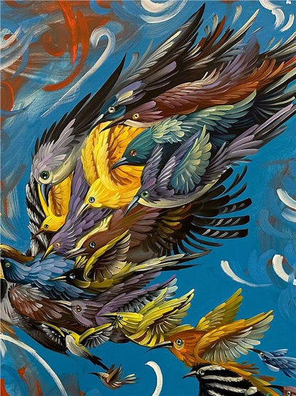 Simurg Efsanesi Yağlı Boya Tablosu