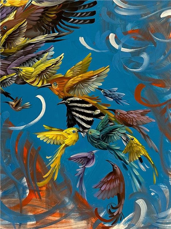 Simurg Efsanesi Yağlı Boya Tablosu