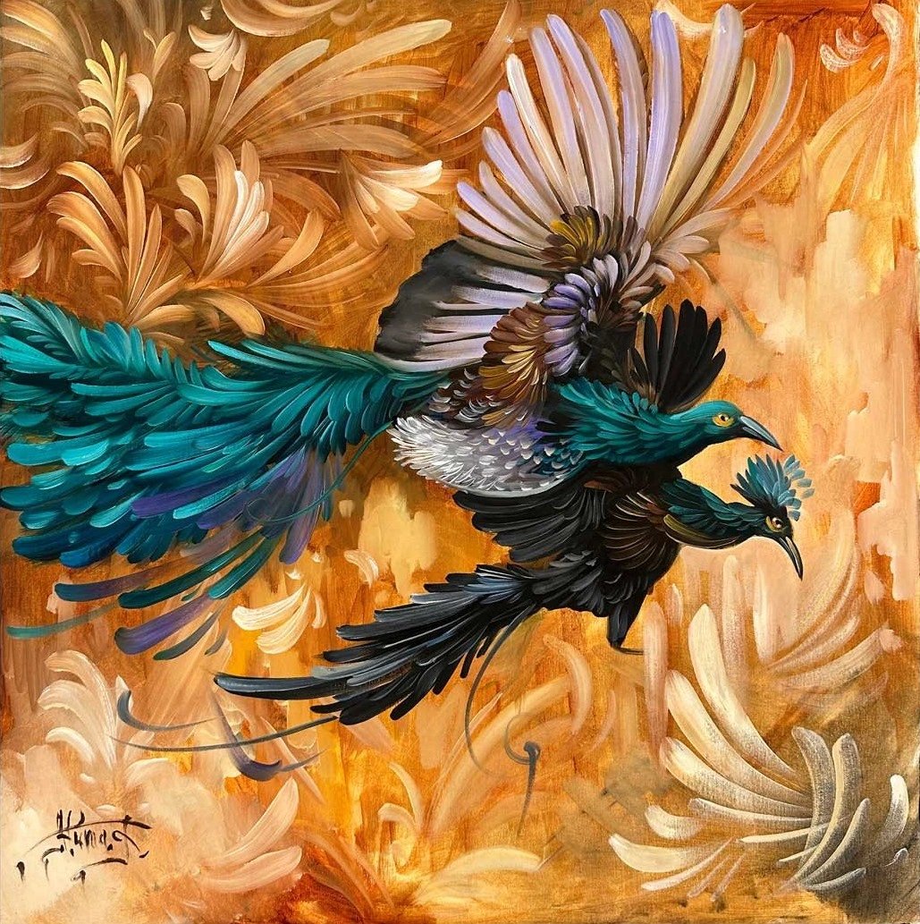 Simurg'un Yankısı Yağlı Boya Tablosu