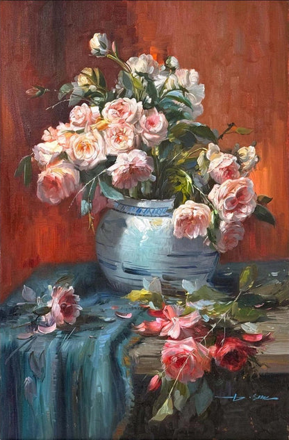 Solan Gülün Hikayesi Yağlı Boya Tablosu