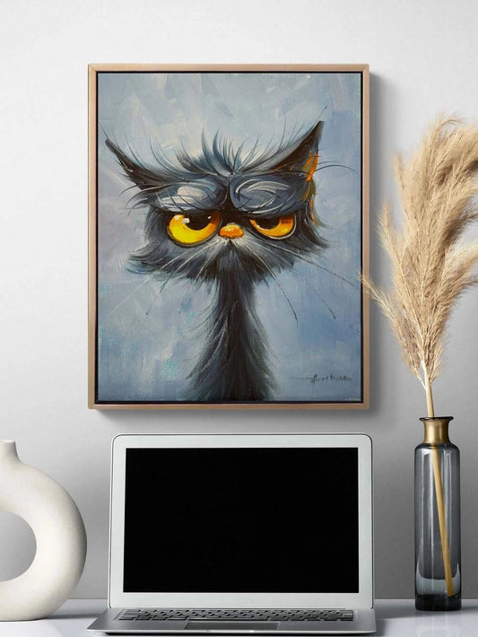 Somurtkan Kedi Yağlı Boya Tablosu