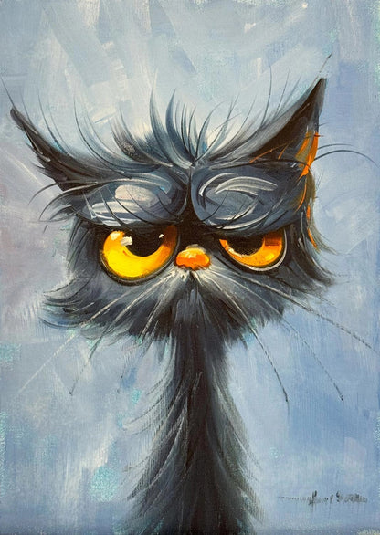 Somurtkan Kedi Yağlı Boya Tablosu