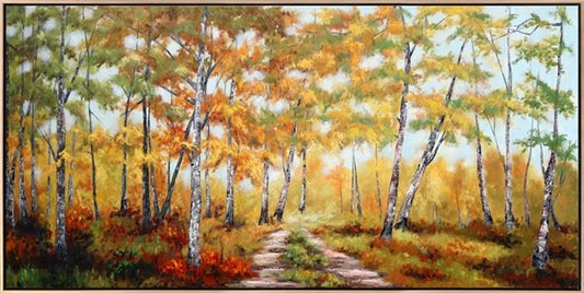 Ormanın Güz Büyüsü Yağlı Boya Tablosu