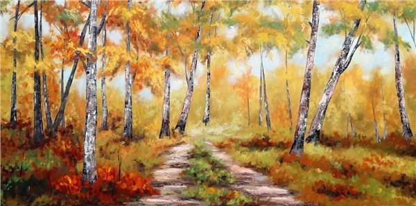 Ormanın Güz Büyüsü Yağlı Boya Tablosu
