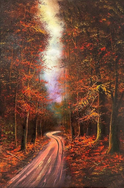 Sonbahar Yolları Yağlı Boya Tablosu