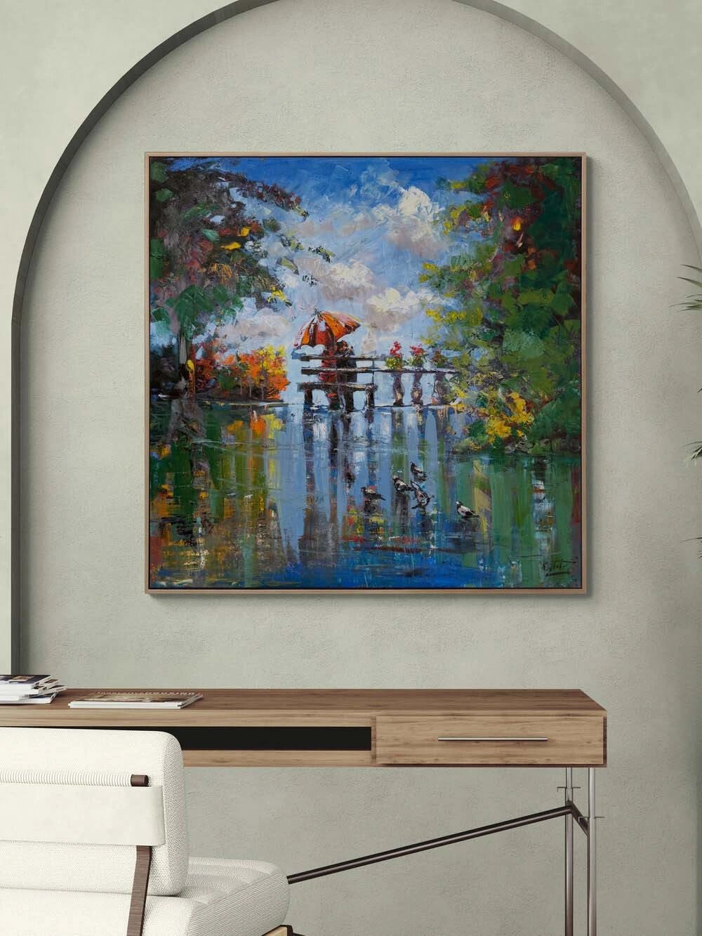 Sonbaharın Romantik Günü Yağlı Boya Tablosu