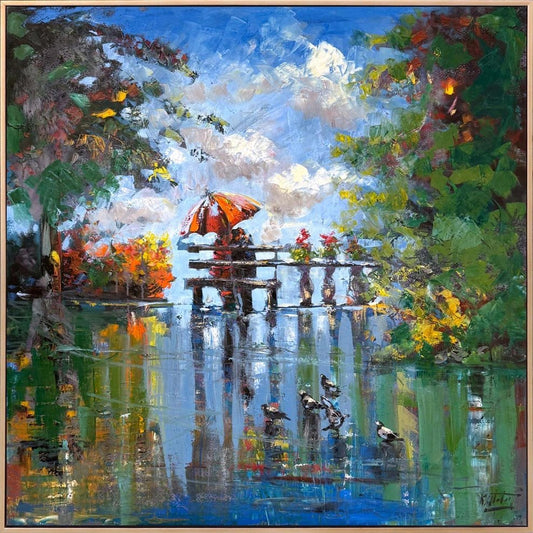 Sonbaharın Romantik Günü Yağlı Boya Tablosu