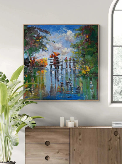 Sonbaharın Romantik Günü Yağlı Boya Tablosu