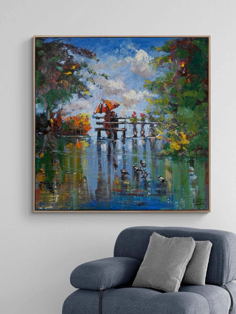 Sonbaharın Romantik Günü Yağlı Boya Tablosu