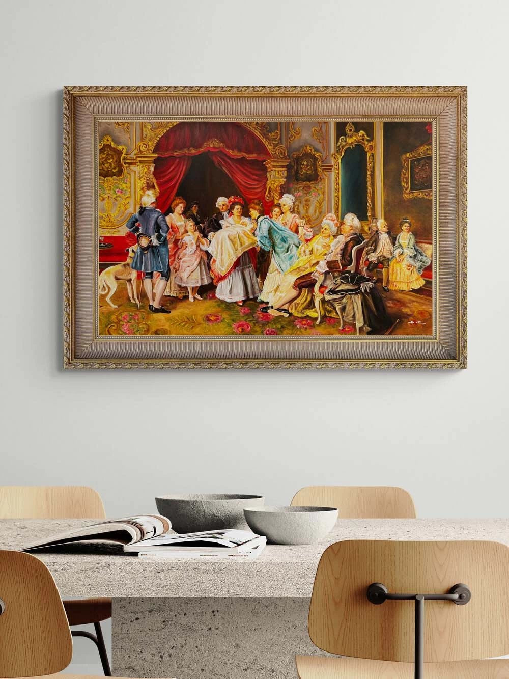 Soylu Aile Portresi Yağlı Boya Tablosu