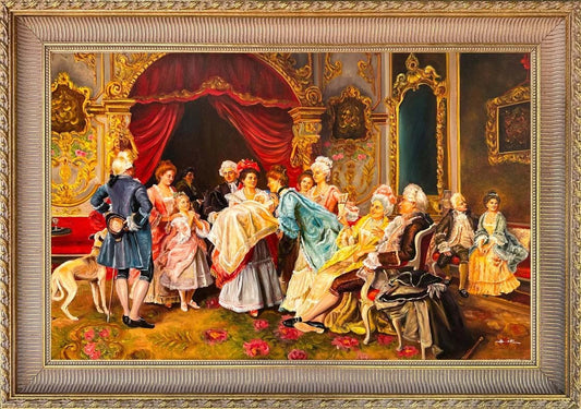 Soylu Aile Portresi Yağlı Boya Tablosu