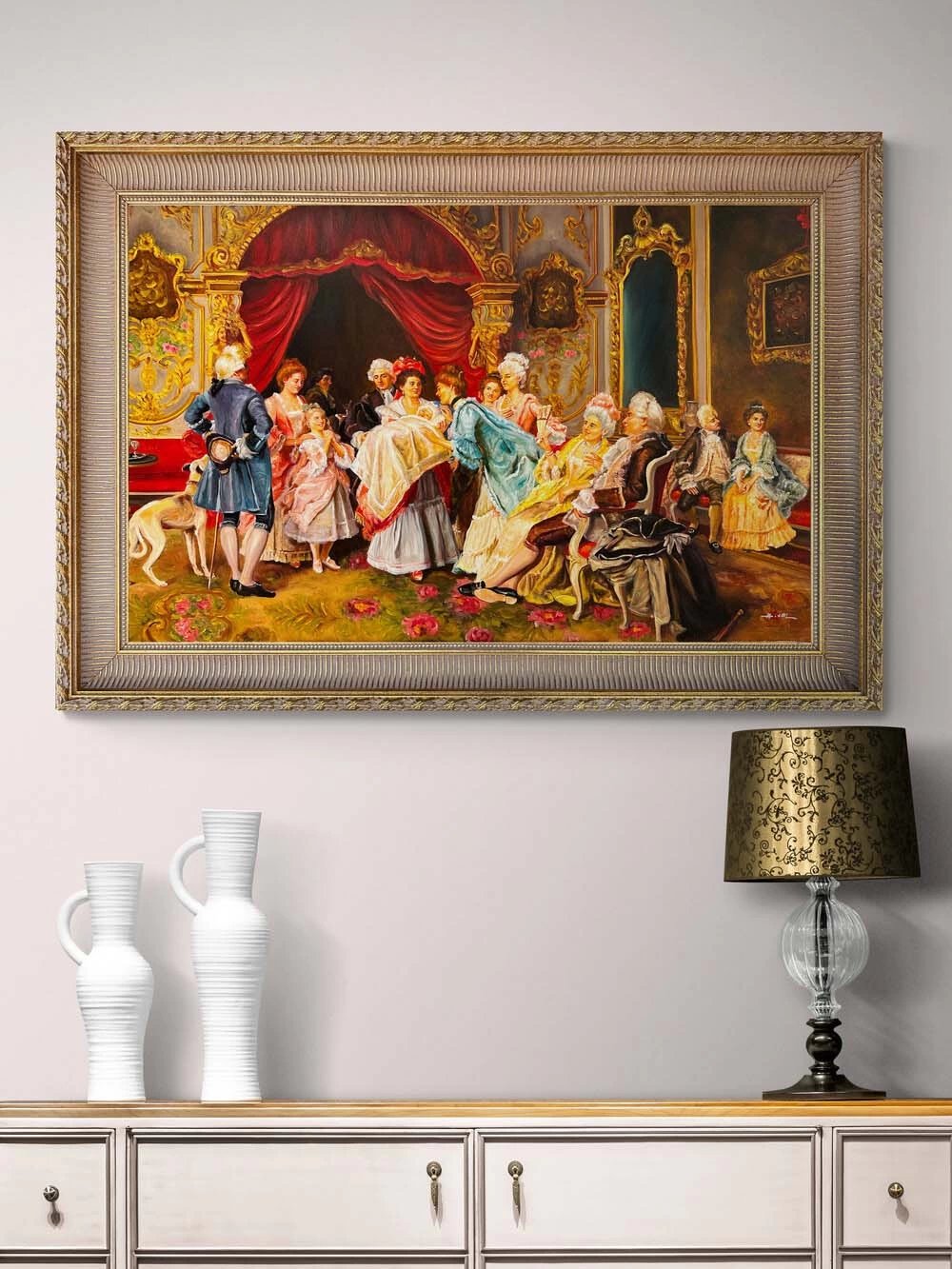 Soylu Aile Portresi Yağlı Boya Tablosu