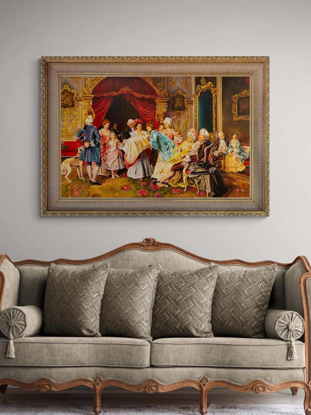 Soylu Aile Portresi Yağlı Boya Tablosu