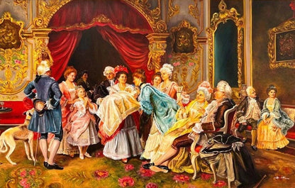 Soylu Aile Portresi Yağlı Boya Tablosu