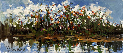 Soyut Çiçekler Yağlı Boya Tablosu