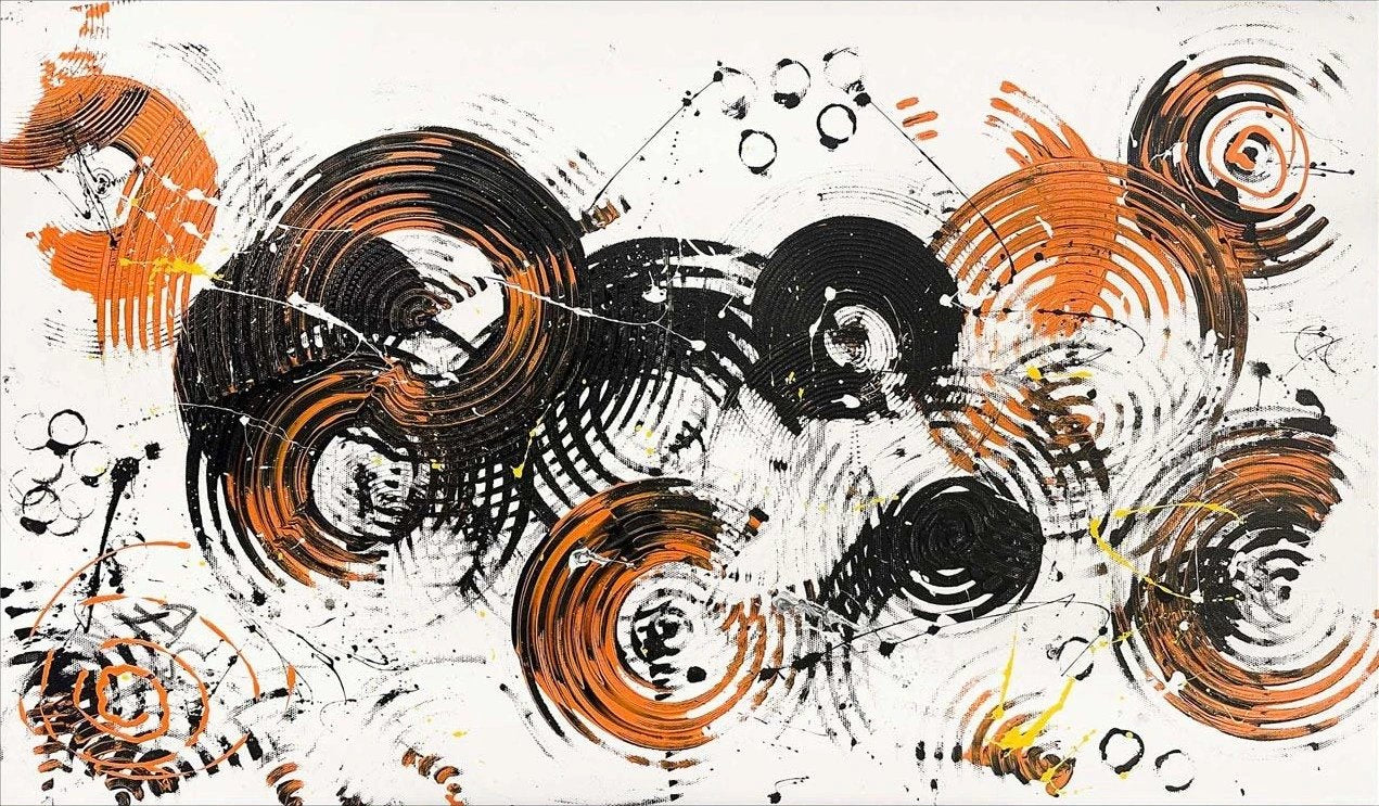 Soyut Hareler Yağlı Boya Tablosu