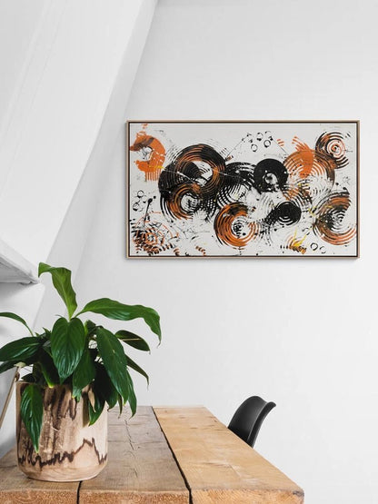 Soyut Hareler Yağlı Boya Tablosu